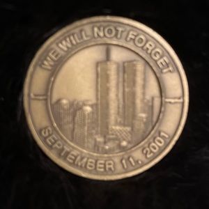 911 Commemorative Brass and Enamel Coin